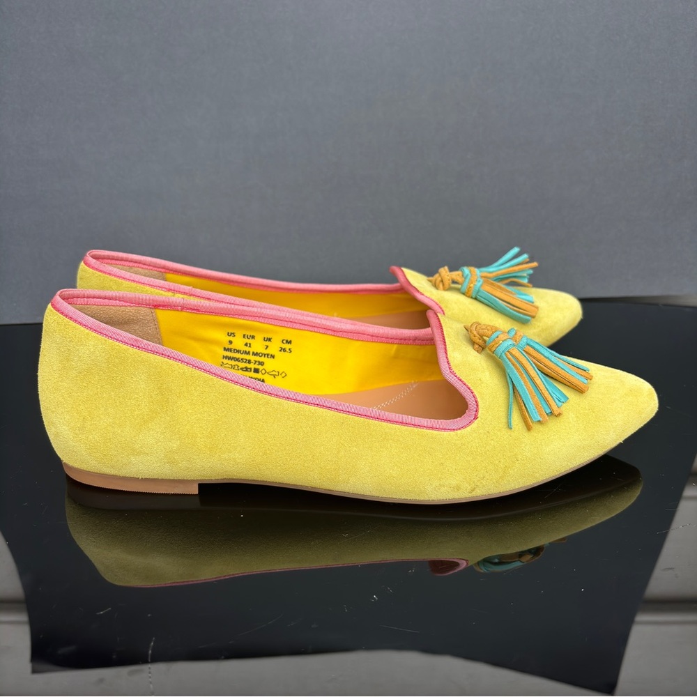 Hush Puppies Bounce Sadie Tassel Suede Slip On Yellow Size 9 - Picture 4 of 12